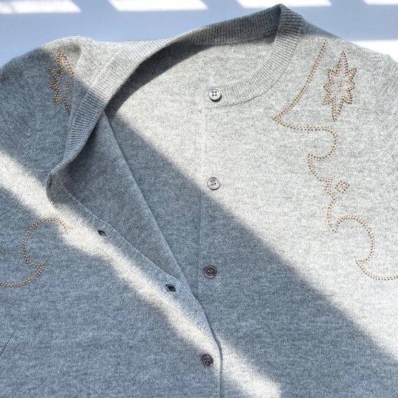 Zadig & Voltaire French Niche Cashmere Knit Cardigan Grey - Picture 3 of 5